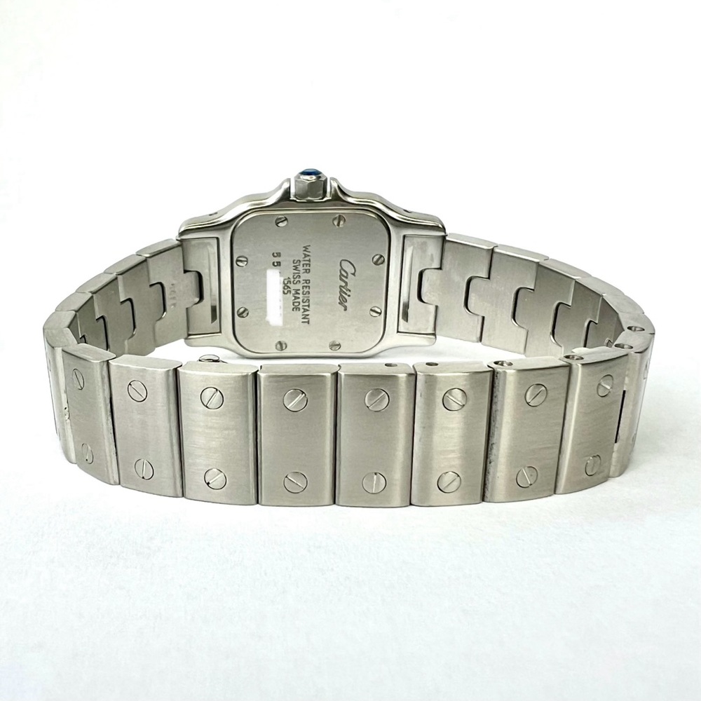 CARTIER SANTOS GALBEE 24mm Quartz Steel 0.69TCW Watch NEW Model Blue Numerals - Picture 7 of 7
